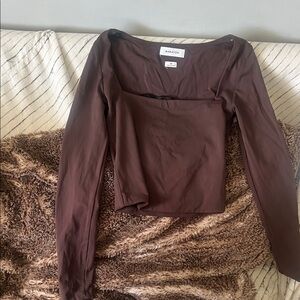 Aritzia Chocolate Long Sleeve Top